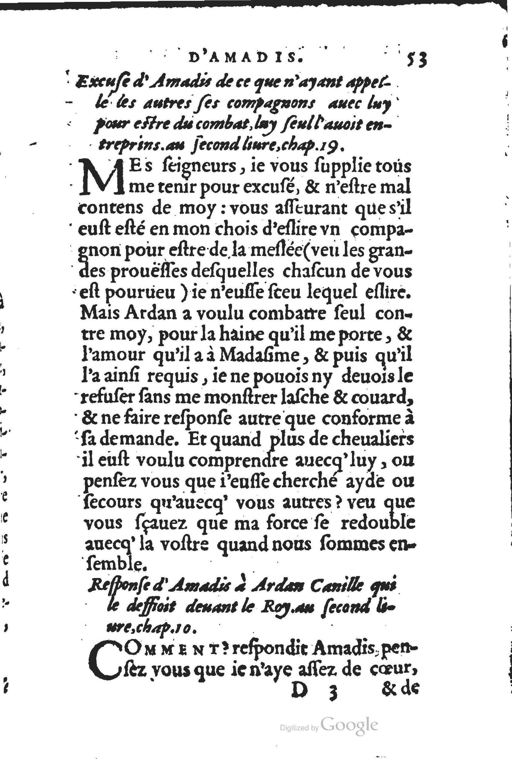 1560 - Jean d’Ogerolles et Gabriel Cotier Lyon - Trésor des Amadis - BSB Munich