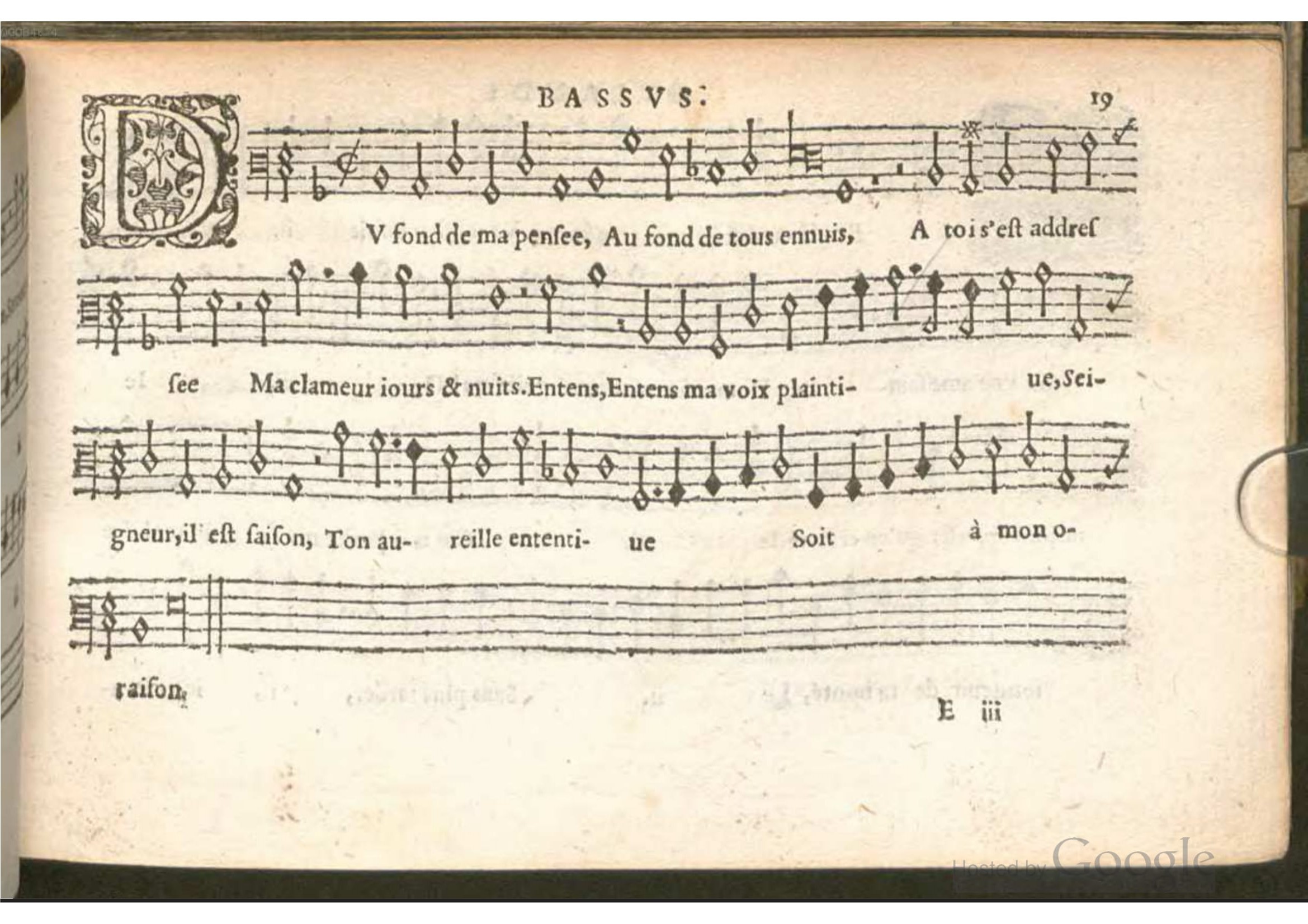 1576 - [Pierre de Saint-André] - Trésor de musique d’Orlande de Lassus Bassus - BSB Munich