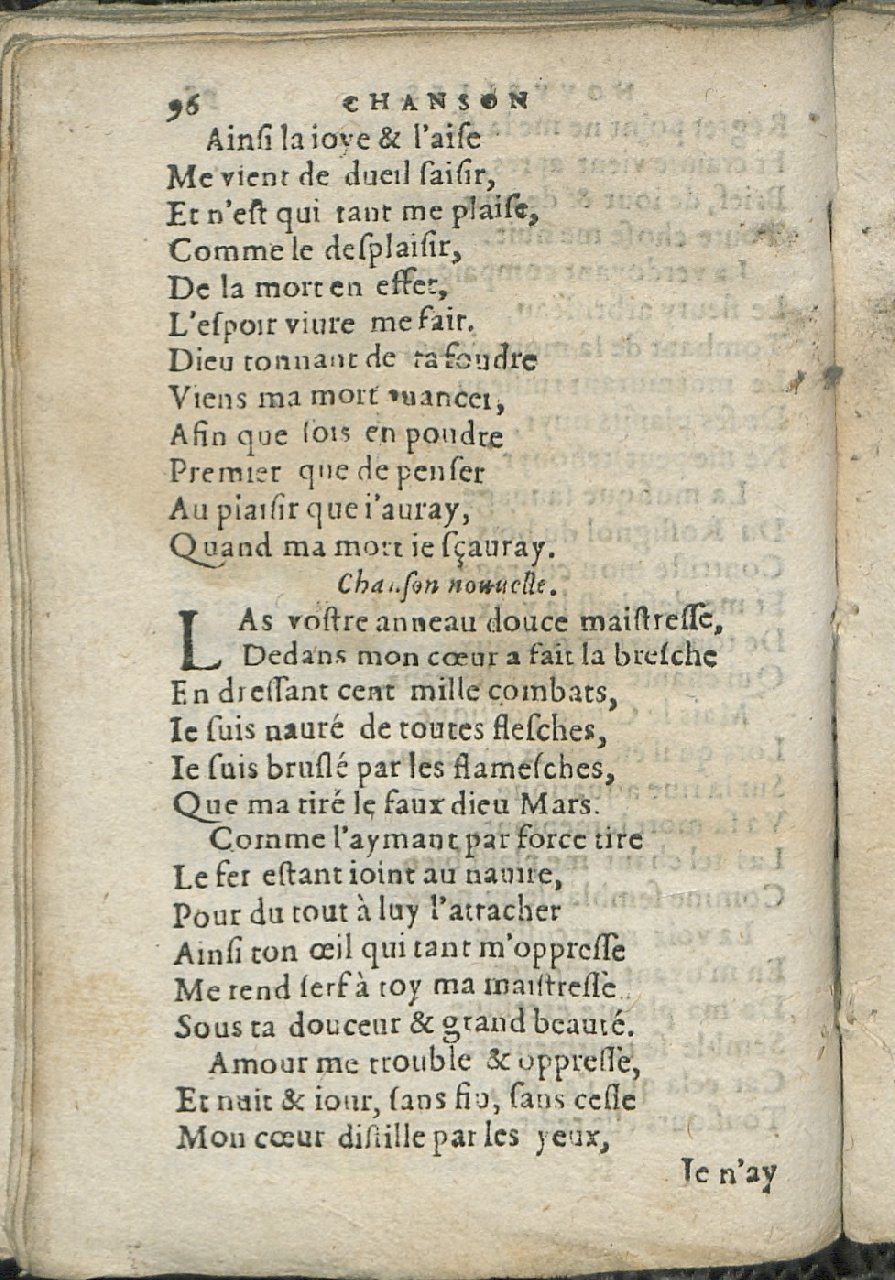 1575 - Pierre Brenouzet - Trésor de tous les recueils de chansons, tant amoureuses, rustiques, que musicales - Det KLG Copenhague