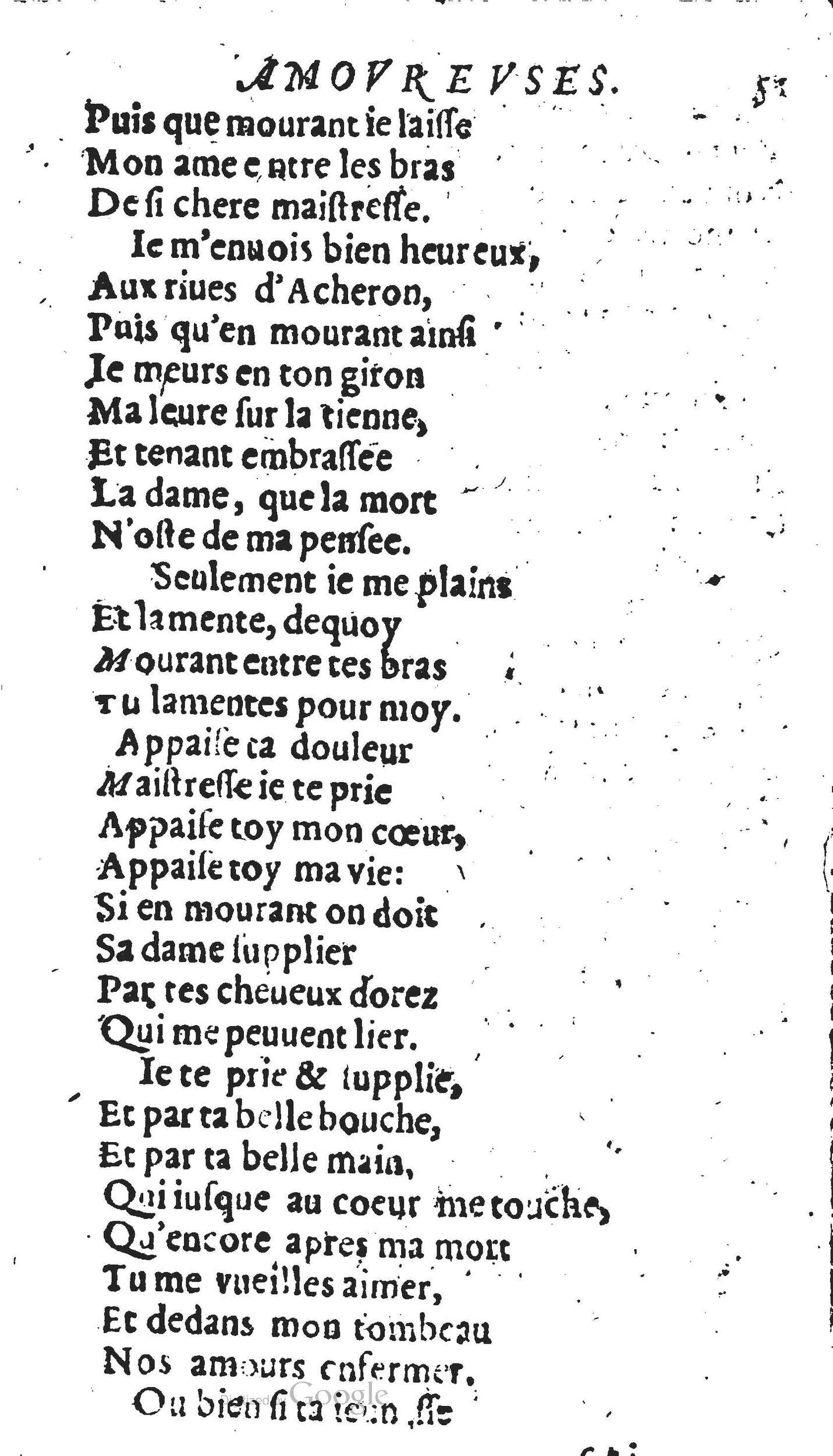 1606 - Théodore Reinsart - Trésor des chansons amoureuses recueillies des plus excellents airs de cour - Livre II - NK ČR Prague