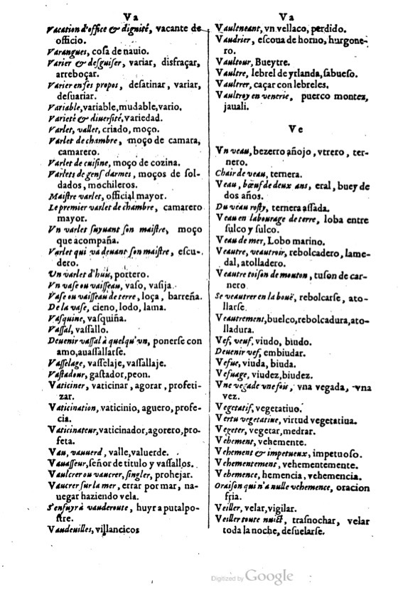 1621 - Adrian Tiffaine - Trésor des deux langues espagnole et française - BM Lyon