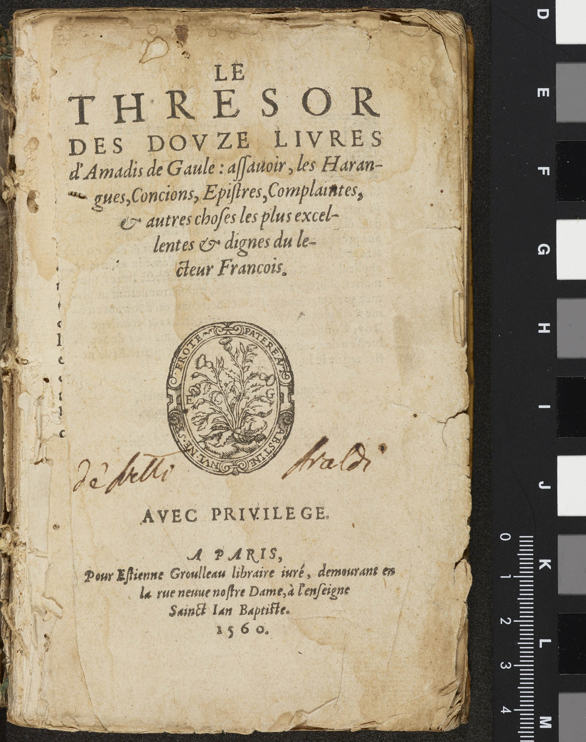 1560 - Étienne Groulleau - Trésor des Amadis - Amsterdam