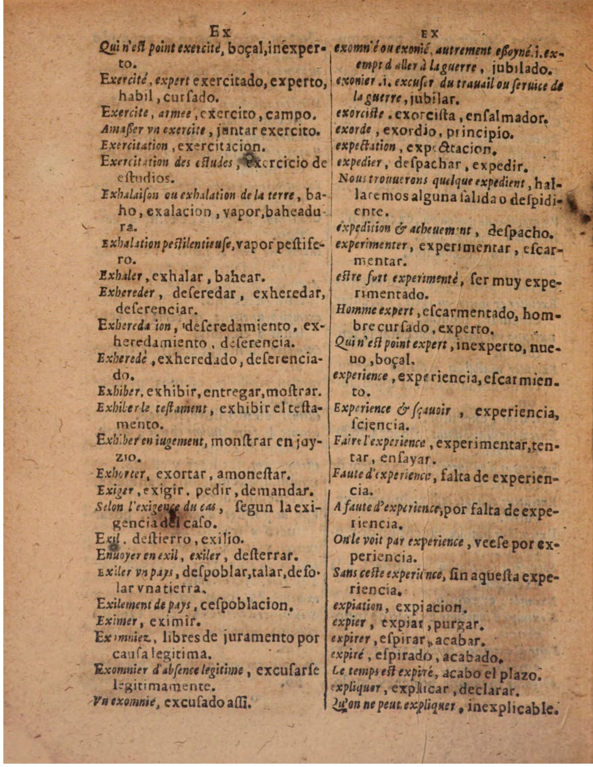1624 - Hubert Antoine - Trésor des deux langues espagnole et française (Seconde partie) - BSB Munich