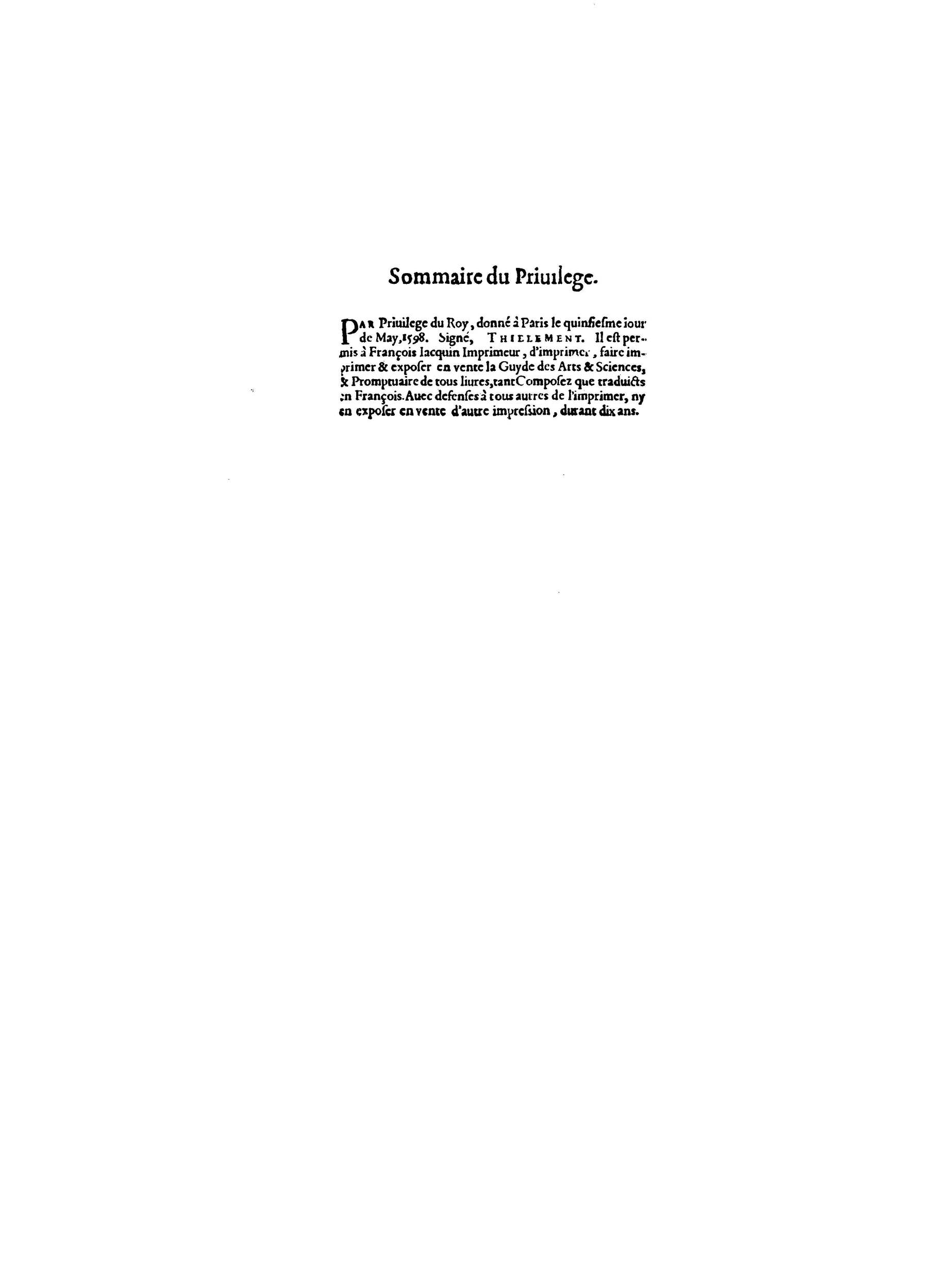 1598 - François Jacquin - La Guide des arts et sciences - BnF