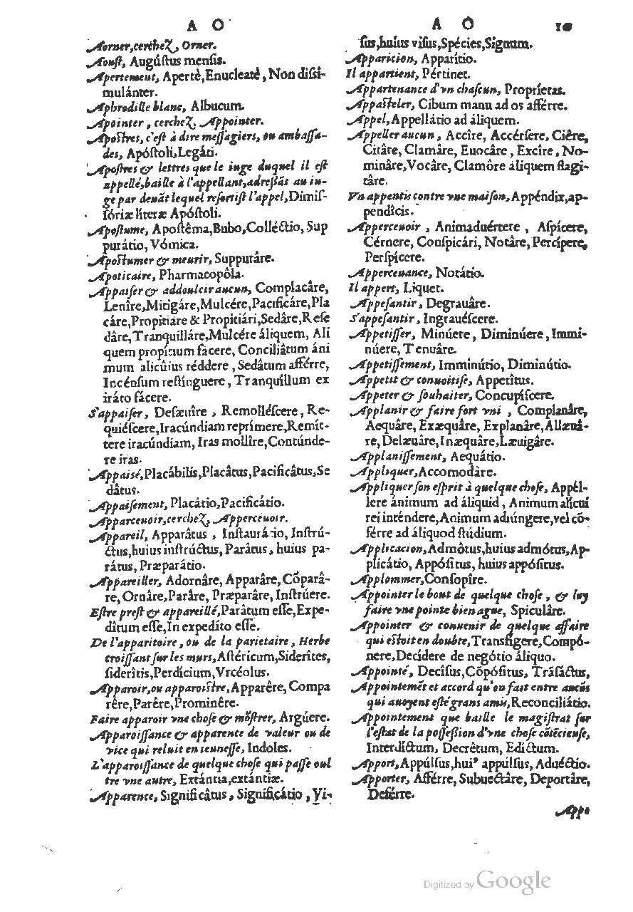 1558 - Guillaume Rouillé - Trésor des mots et traits français - BSB Munich