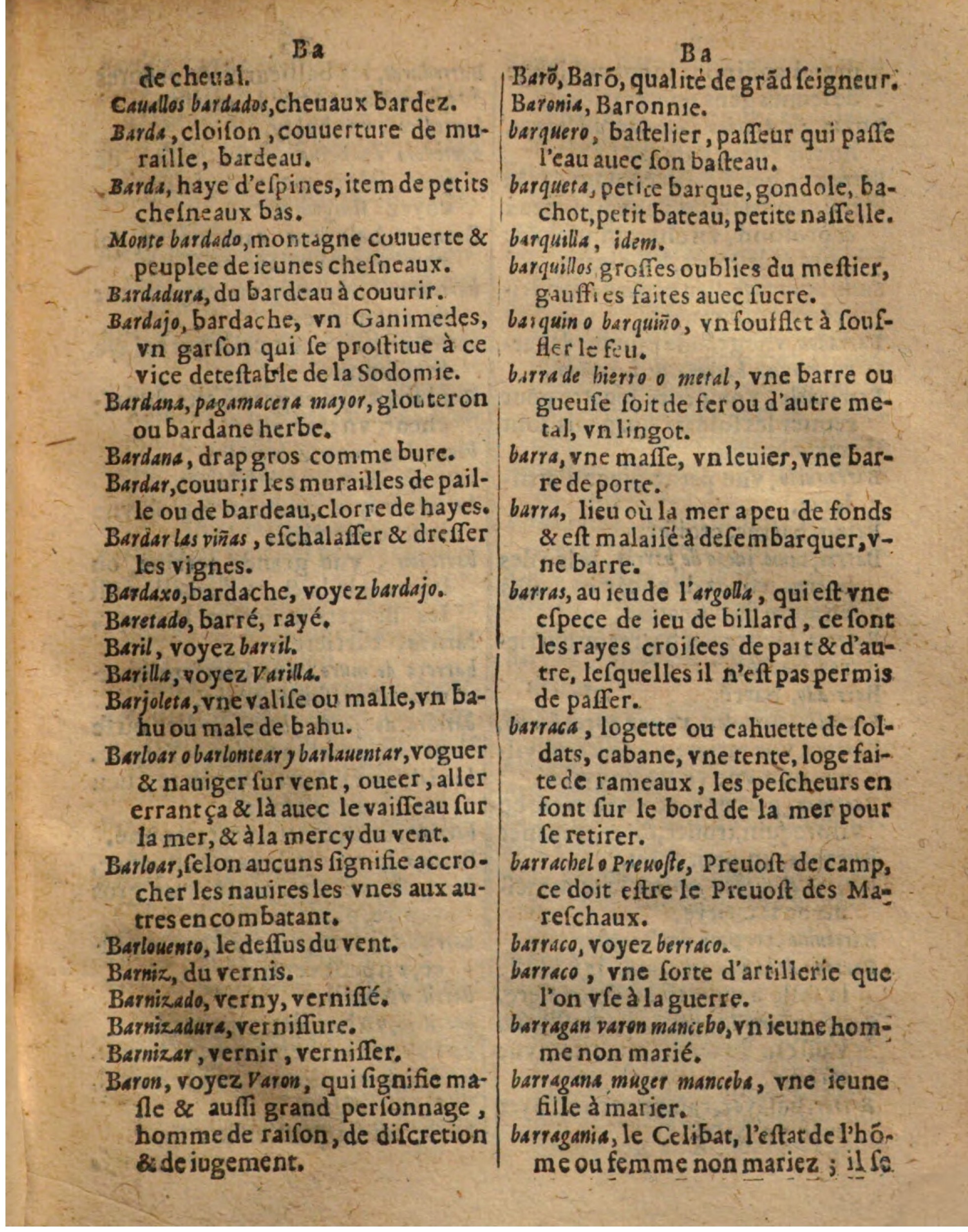 1625 - Hubert Antoine - Trésor des deux langues espagnole et française - Augsbourg