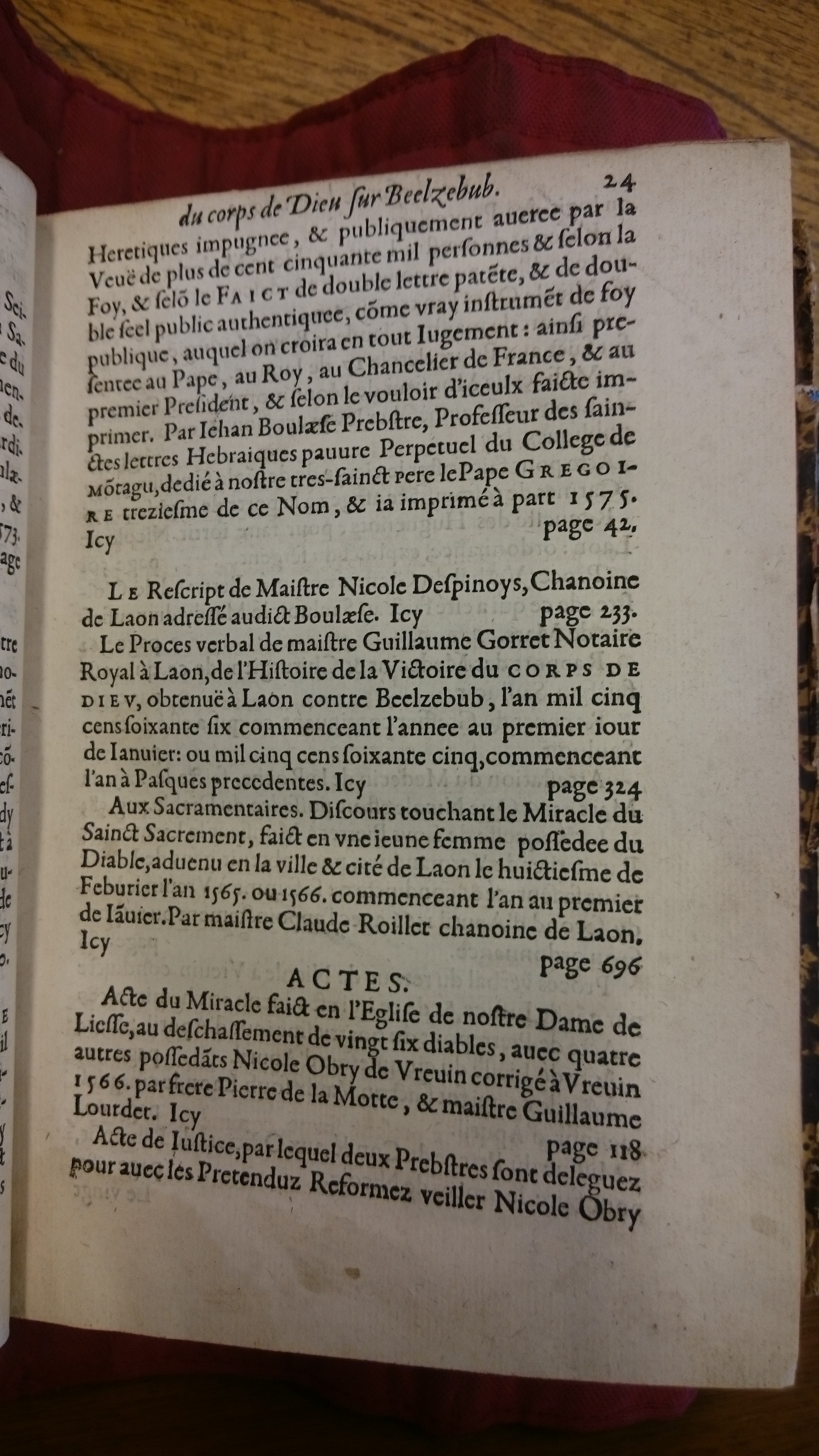 1578 - Nicolas Chesneau - Trésor et entière histoire de la triomphante victoire du corps de Dieu sur l’esprit malin - BM Lyon
