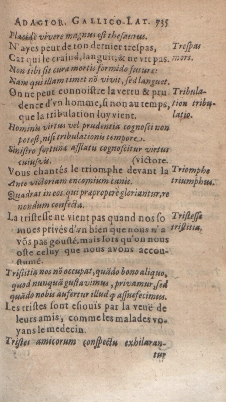 1612 - Dominicus Custos - Trésor des proverbes français  - Bibliopol-Olomuc