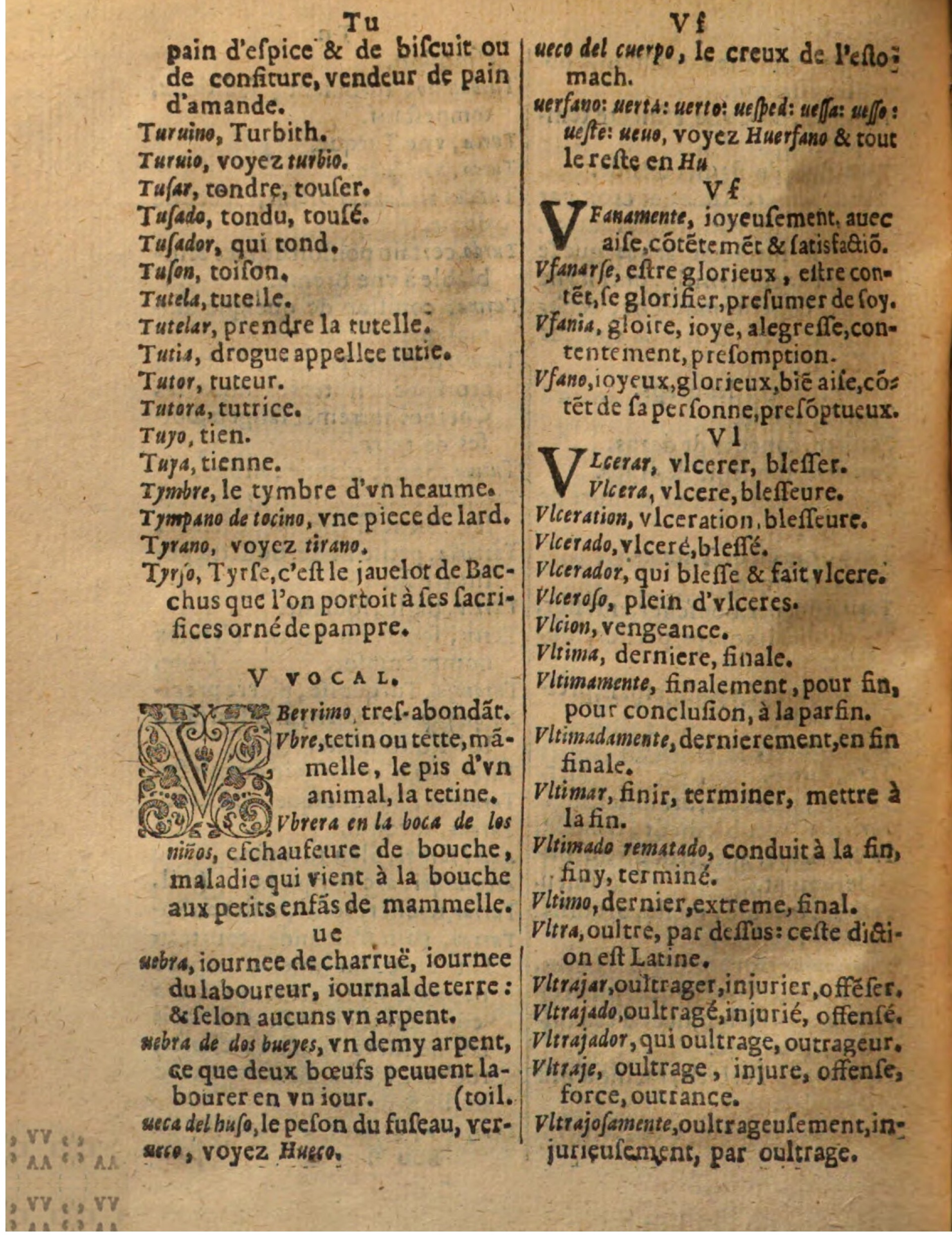 1625 - Hubert Antoine - Trésor des deux langues espagnole et française - Augsbourg