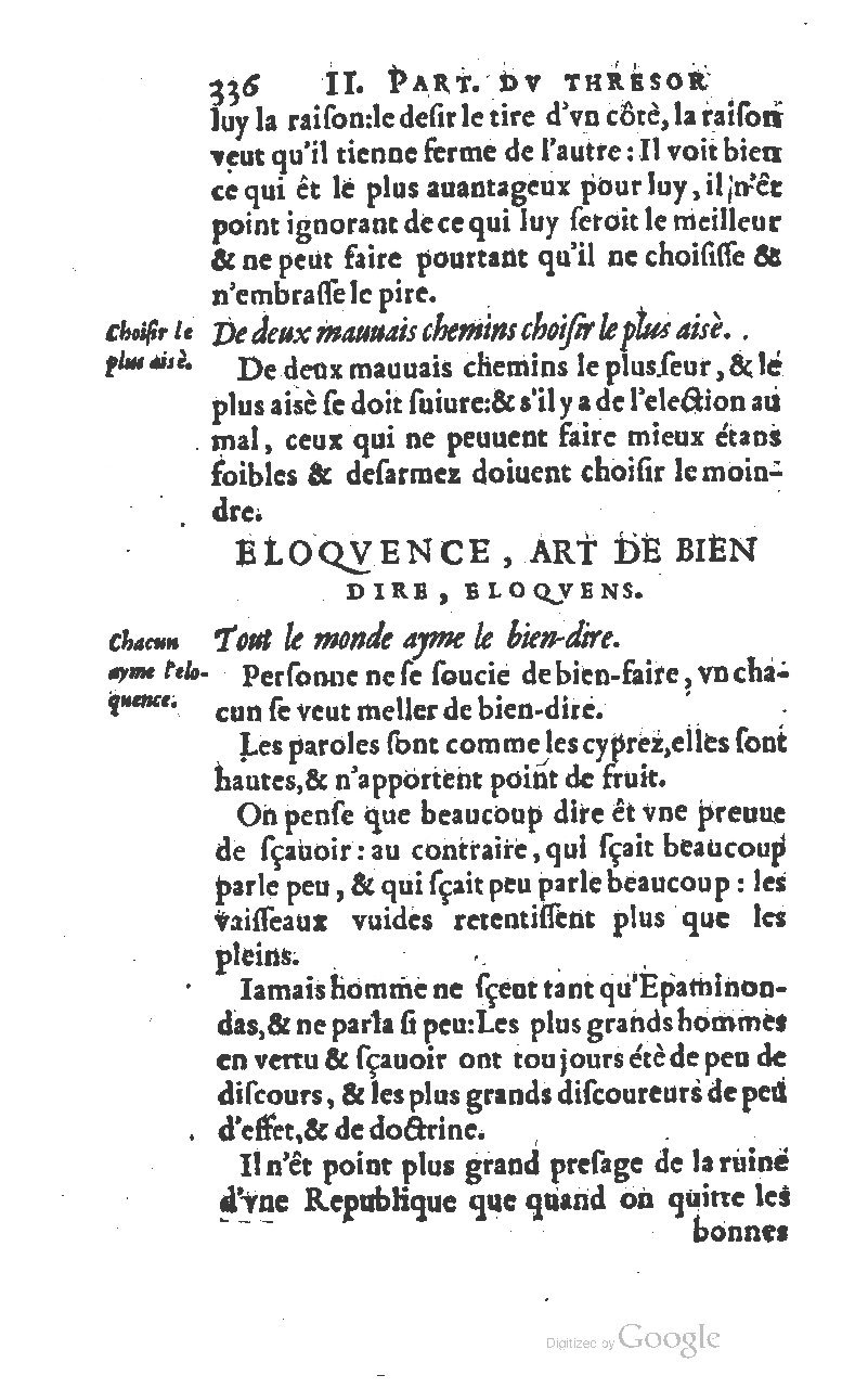 1610 - Louis Coste - Trésor de l’éloquence française (Seconde partie) - BM Lyon