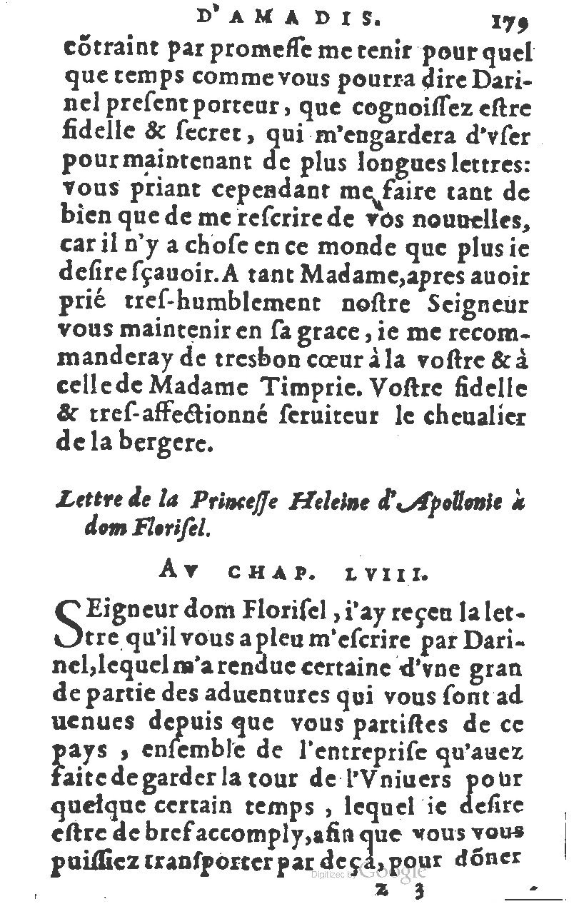 1582 - Jean Huguetan - Trésor des Amadis T. 1 - BM Lyon