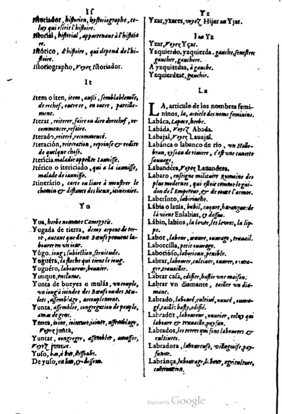 1621 - Adrian Tiffaine - Trésor des deux langues espagnole et française - BM Lyon