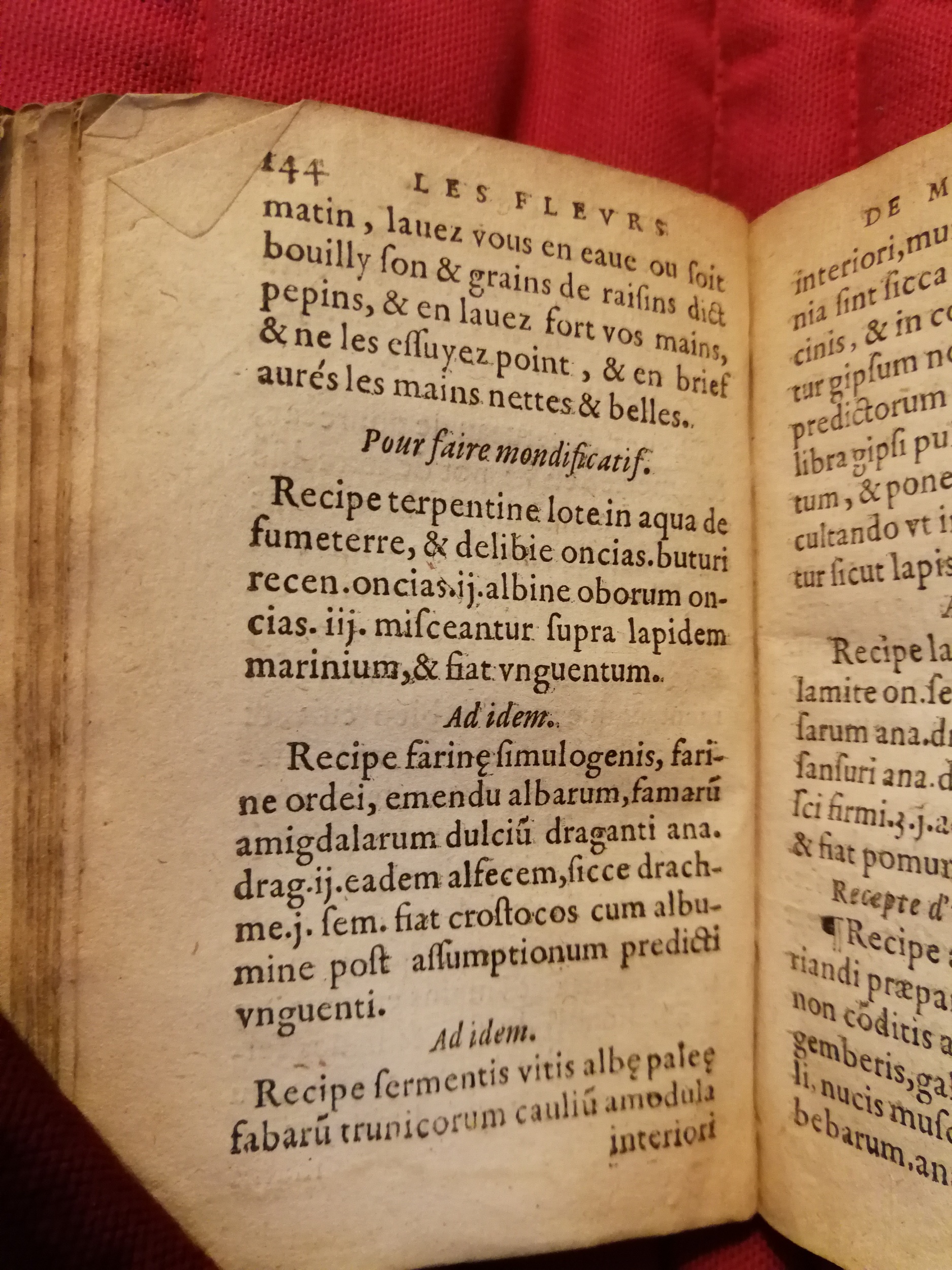 1586 - Benoît Rigaud - Trésor des fleurs et secrets de médecine - Sainte-Geneviève