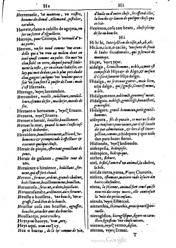 1616 - Veuve Marc Orry - Trésor des deux langues espagnole et française (Première et Seconde parties) - BM Lyon