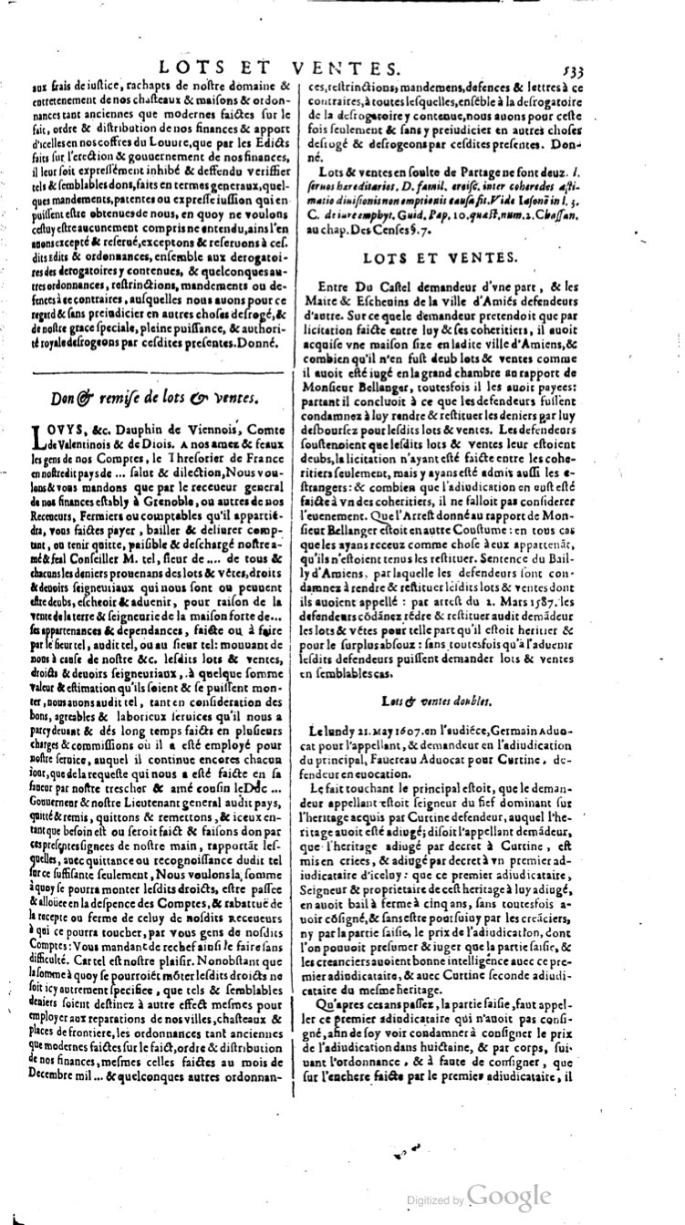 1629 - Veuve Nicolas Buon - Trésor du droit français (29620 T. 2) - BM Lyon