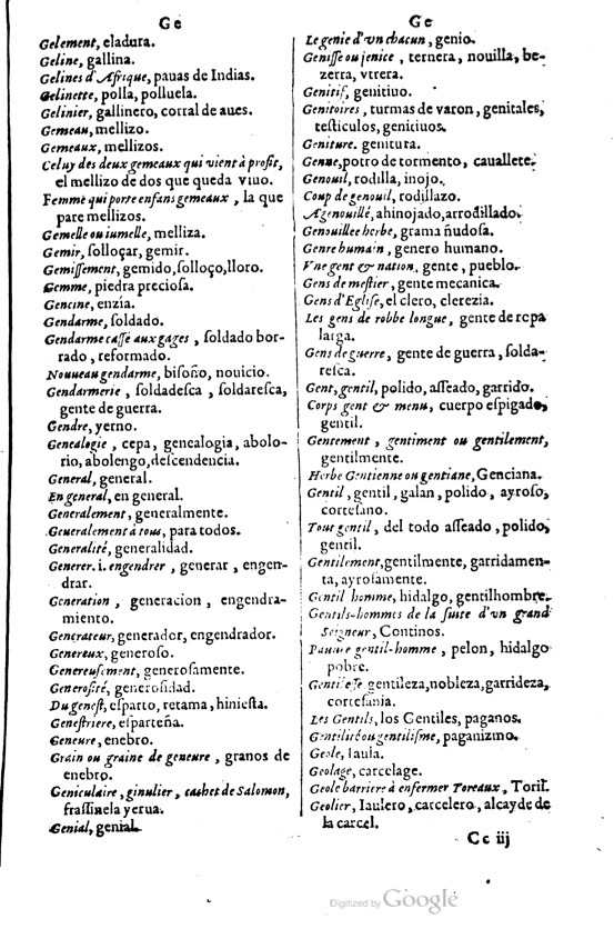 1621 - Adrian Tiffaine - Trésor des deux langues espagnole et française - BM Lyon