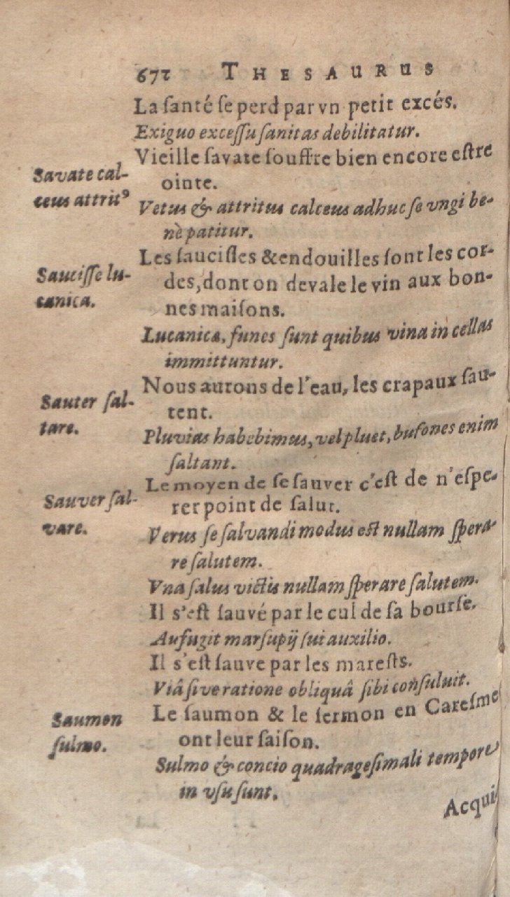 1612 - Dominicus Custos - Trésor des proverbes français  - Bibliopol-Olomuc
