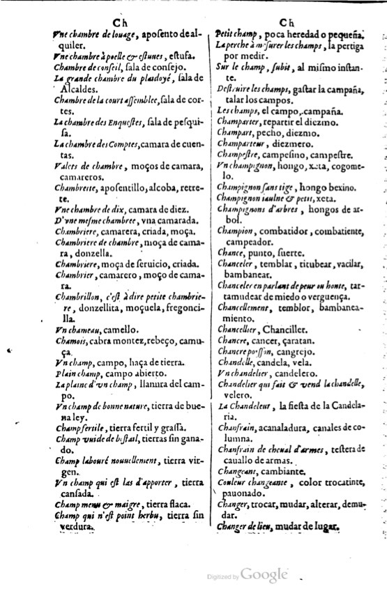 1621 - Adrian Tiffaine - Trésor des deux langues espagnole et française - BM Lyon