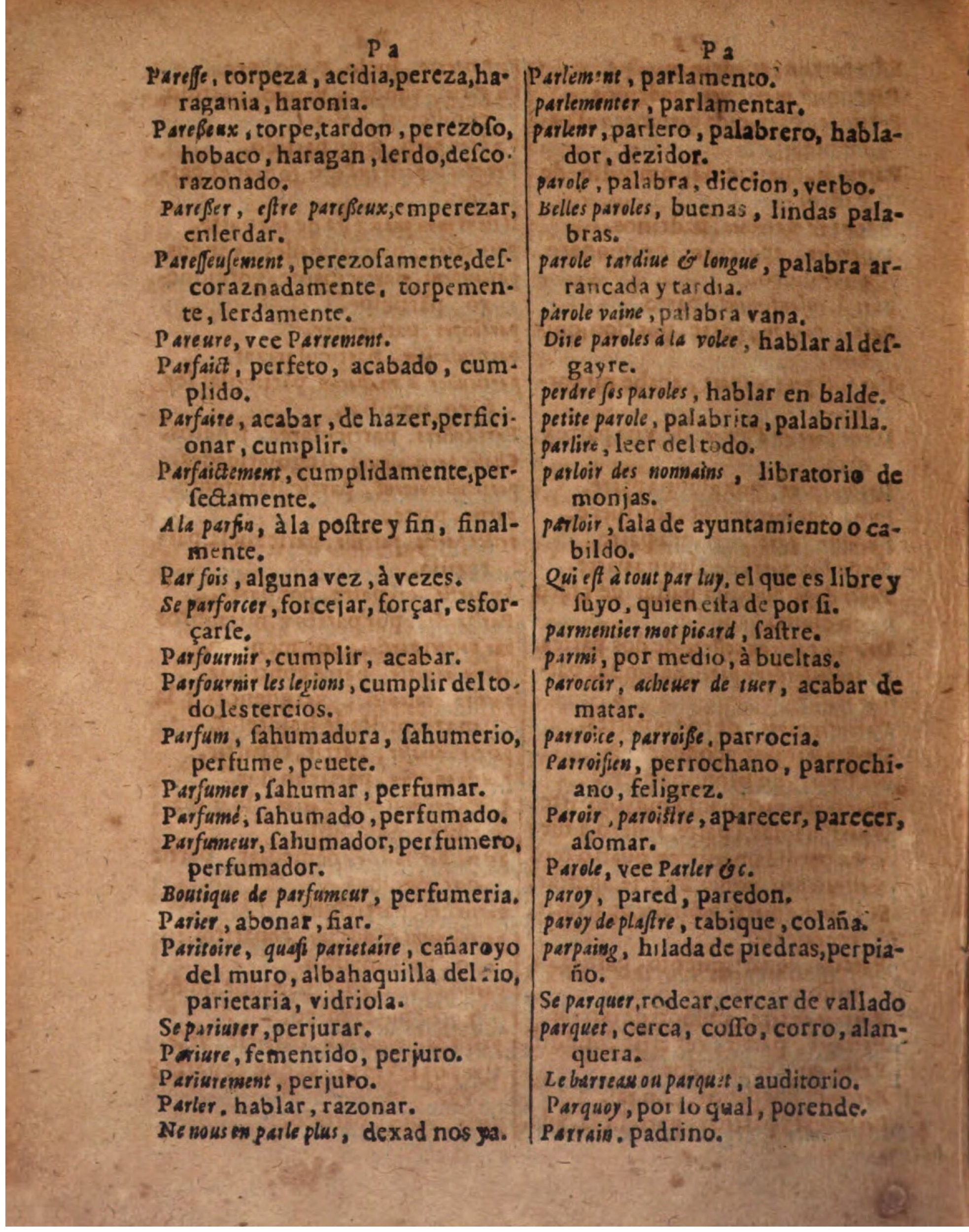 1624 - Hubert Antoine - Trésor des deux langues espagnole et française (Seconde partie) - BSB Munich