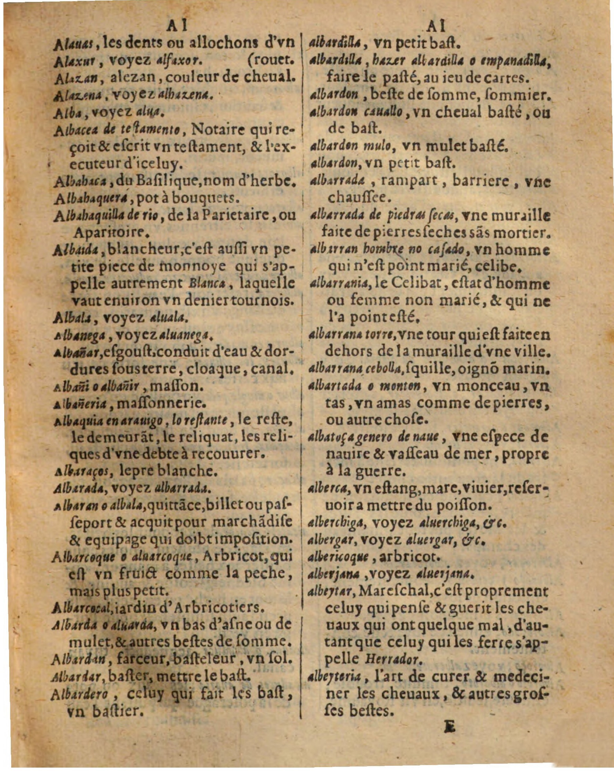 1625 - Hubert Antoine - Trésor des deux langues espagnole et française - Augsbourg