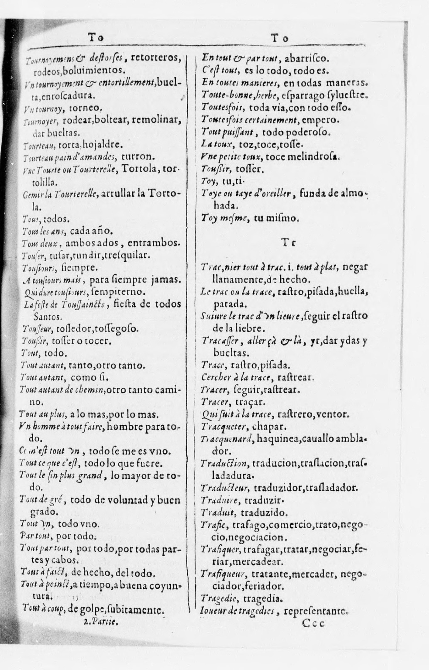1616 - Veuve Marc Orry - Trésor des deux langues espagnole et française (Seconde partie) - BnF