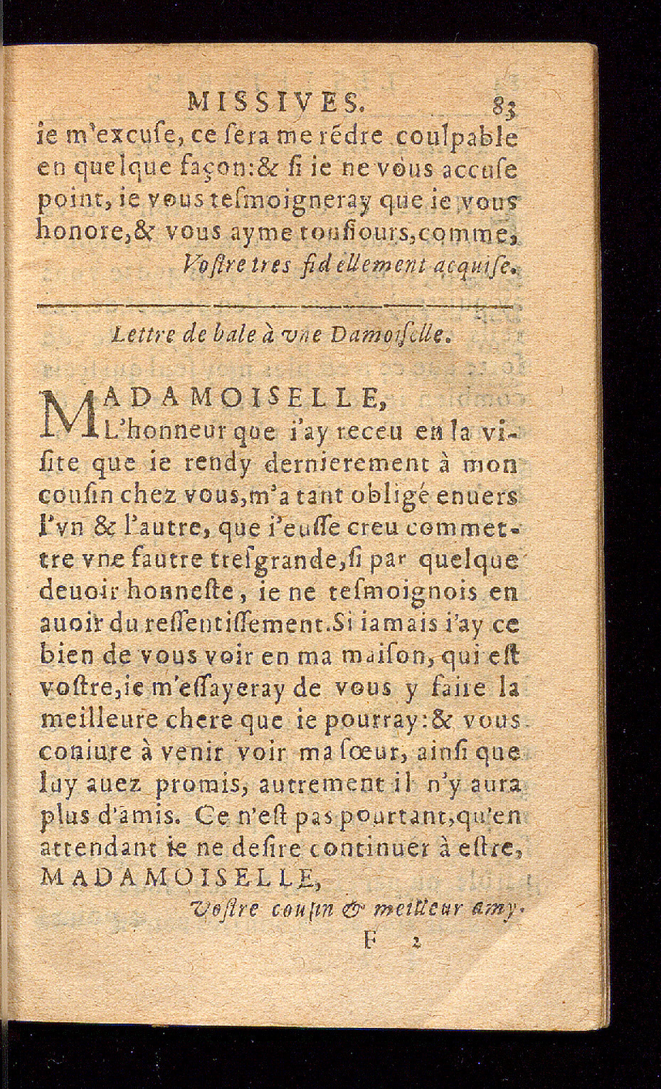1614 - Barthélemy Vincent - Élite et Trésor des lettres missives - Bâle
