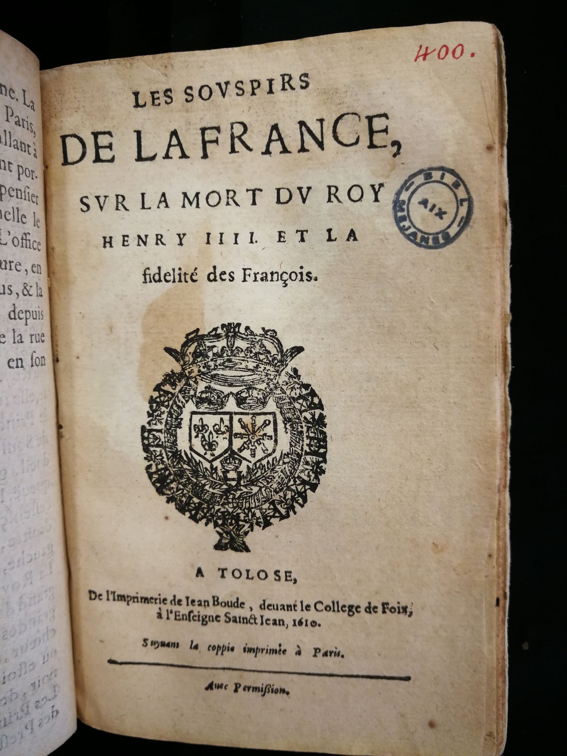 1606 - Pierre de Nisbeau - Trésor de la science du monde - Les Méjanes, Aix-en-Provence