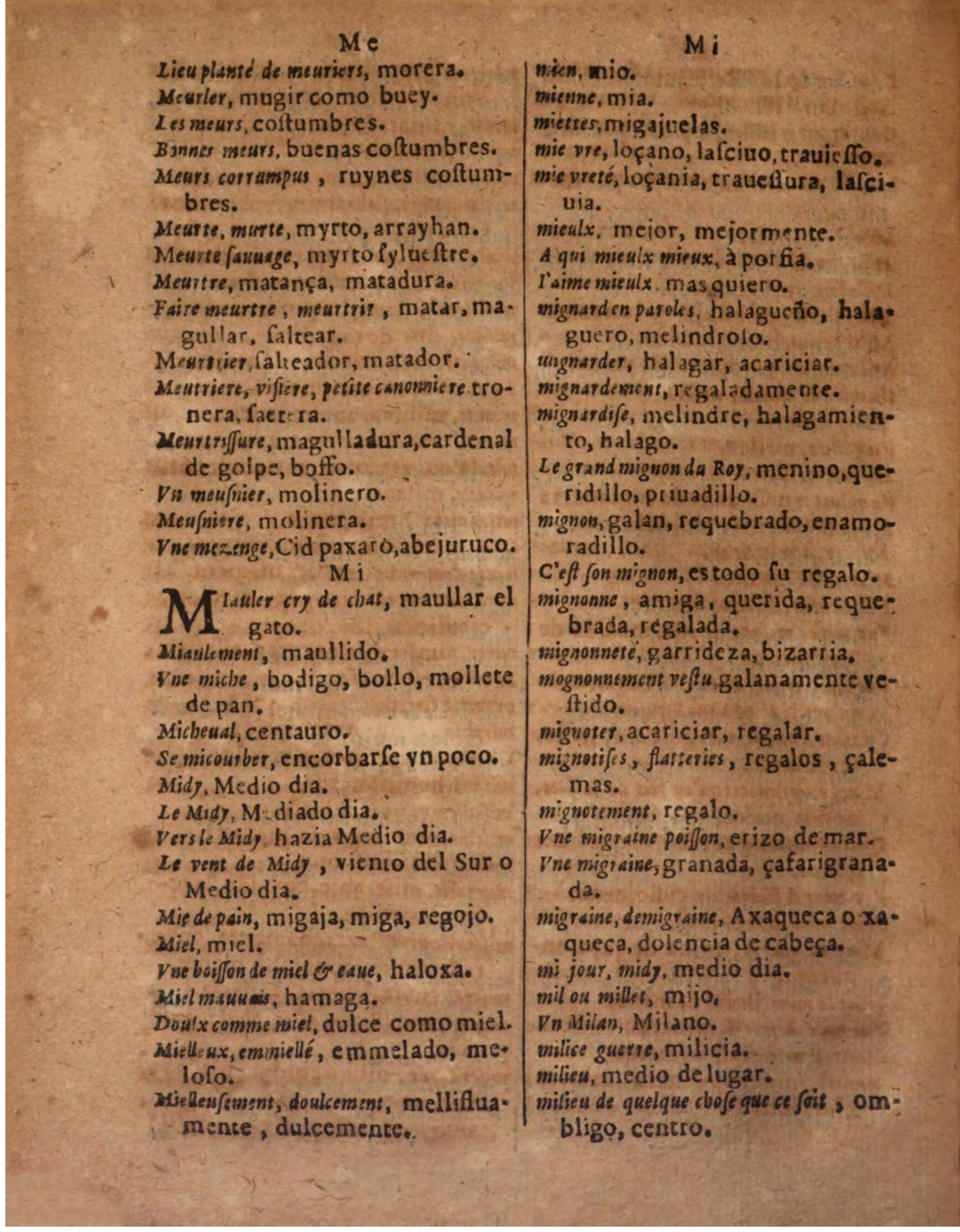 1624 - Hubert Antoine - Trésor des deux langues espagnole et française (Seconde partie) - BSB Munich