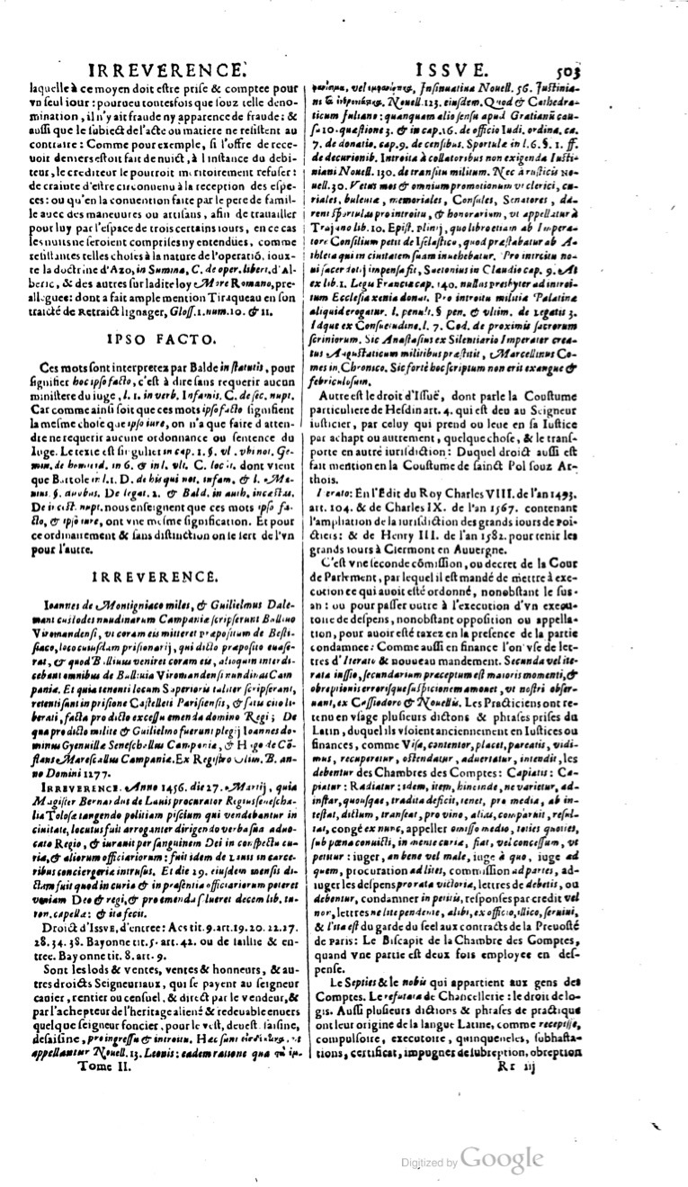 1629 - Veuve Nicolas Buon - Trésor du droit français (29620 T. 2) - BM Lyon 1629 - Veuve Nicolas Buon - Trésor du droit français (29620 T. 2) - BM Lyon