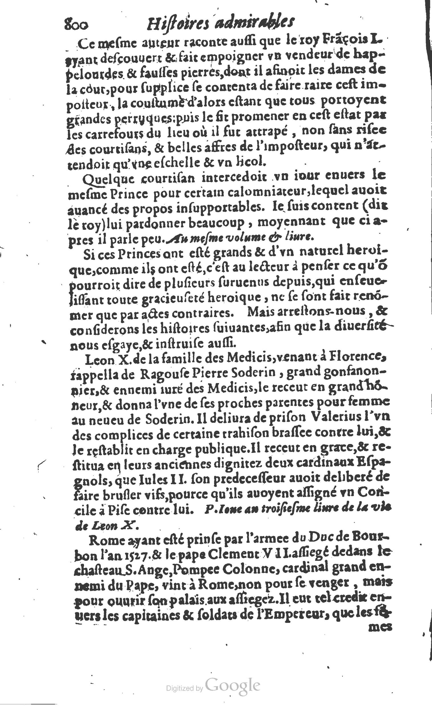 1610 - Paul Marceau - Trésor d’histoires admirables et mémorables - Princeton