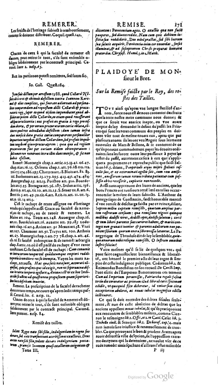 1629 - Veuve Nicolas Buon - Trésor du droit français (21754 T. 3) - BM Lyon