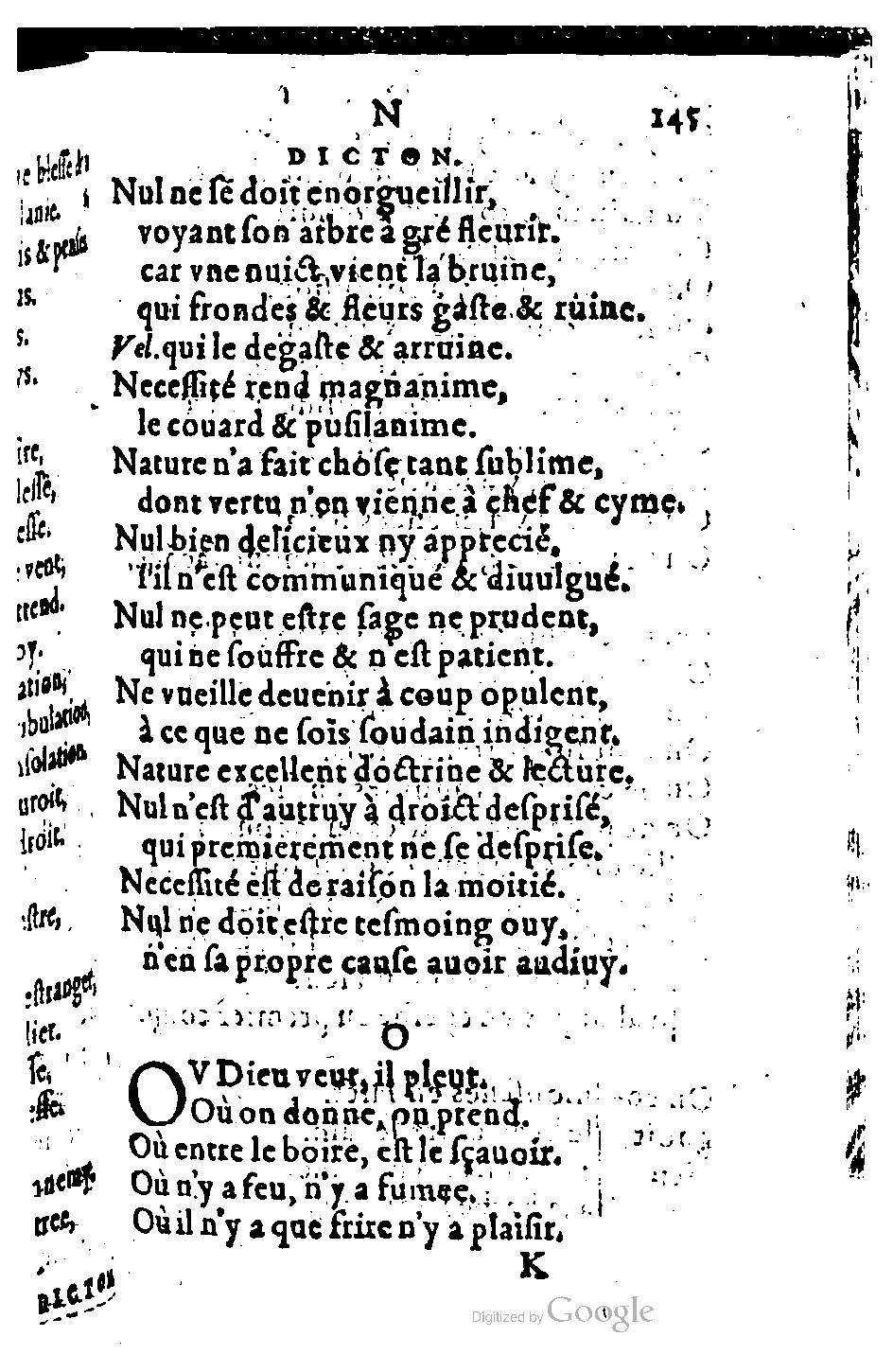 1582 - Nicolas Bonfons - Trésor des sentences dorées - BM Lyon 1582 - Nicolas Bonfons - Trésor des sentences dorées - BM Lyon