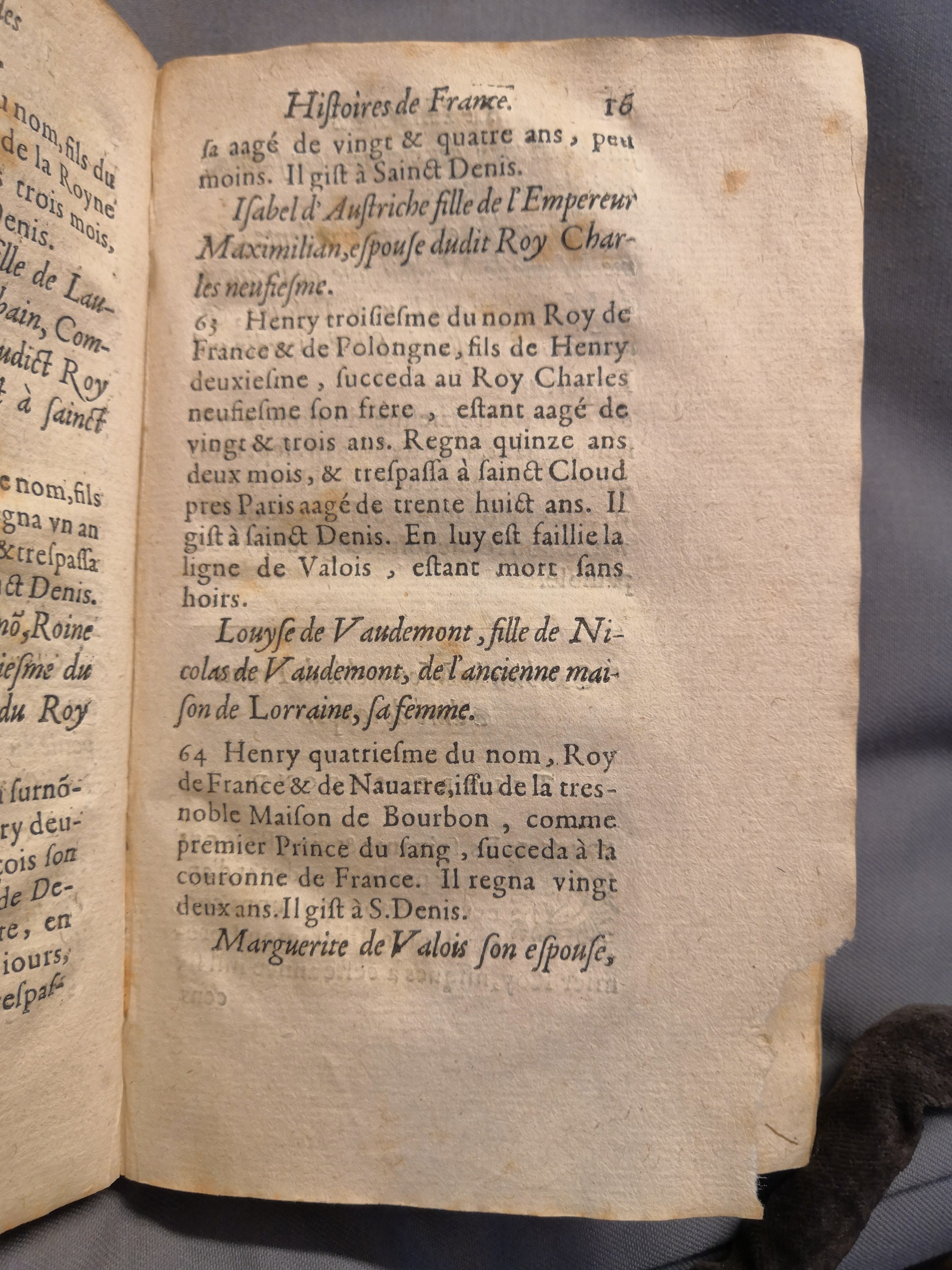 1614 - Jean Corrozet - Trésor des histoires de France - Amsterdam