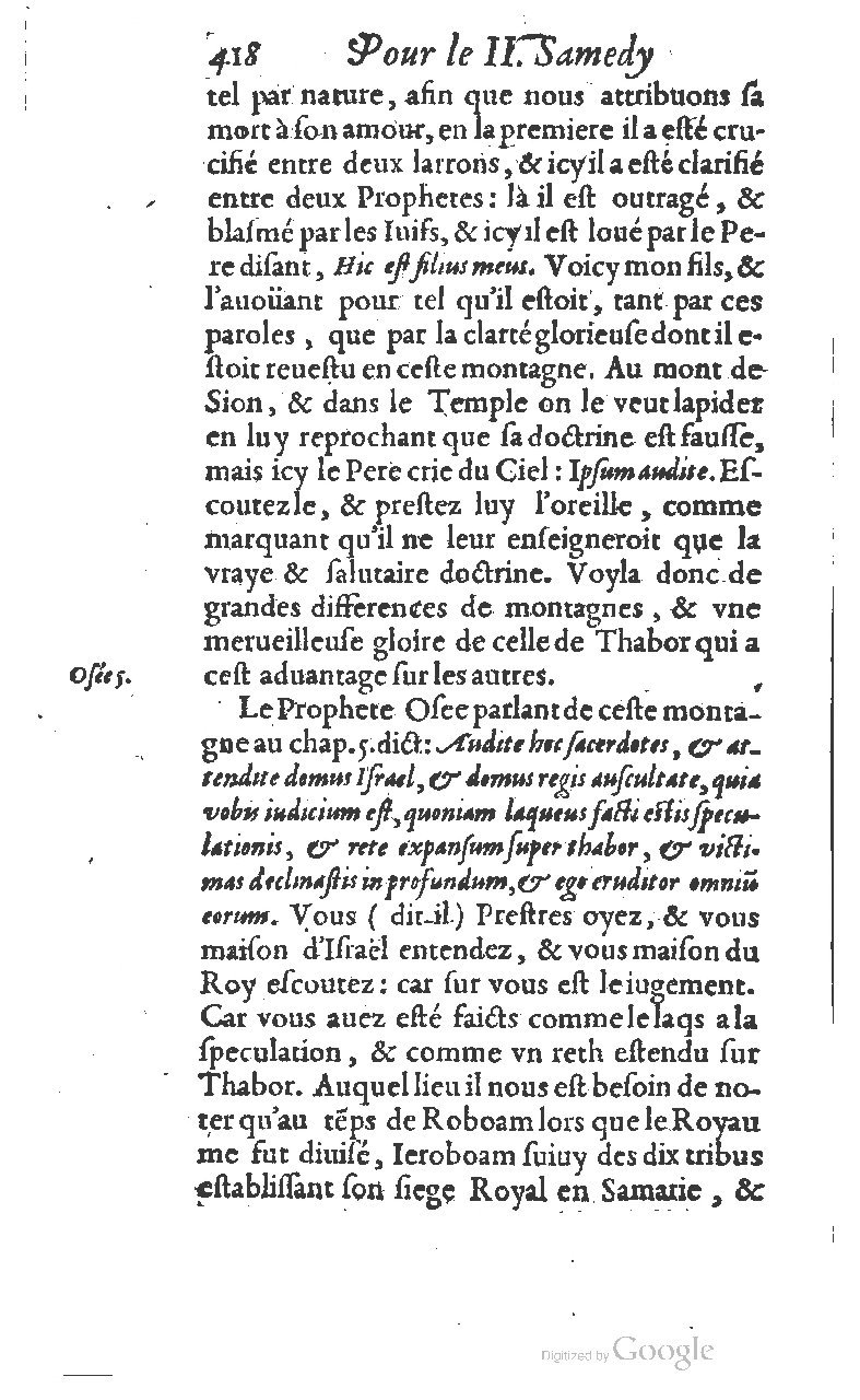1607 - Nicolas Du Fossé - Trésor quadragésimal - T 01 - BM Lyon
