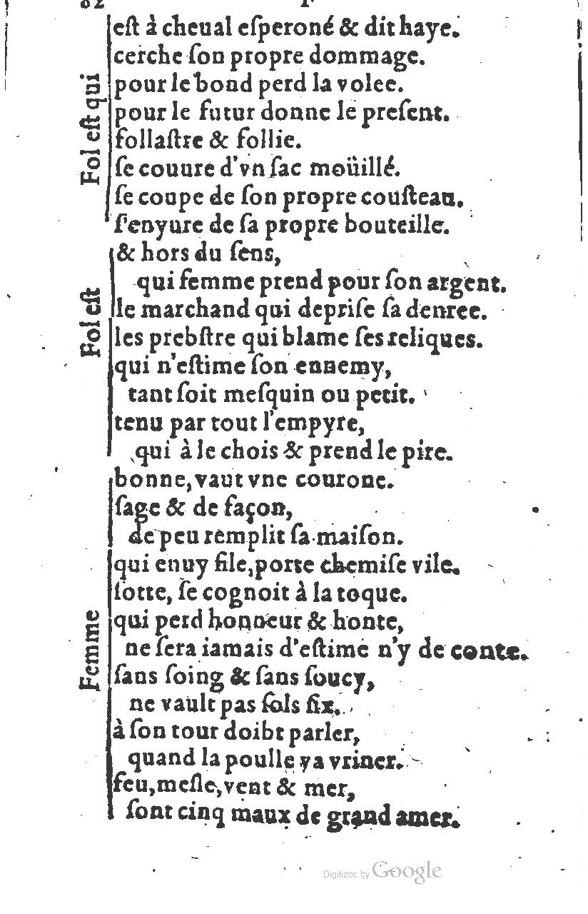 1581 - Nicolas Bonfons  - Trésor des sentences dorées - Princeton