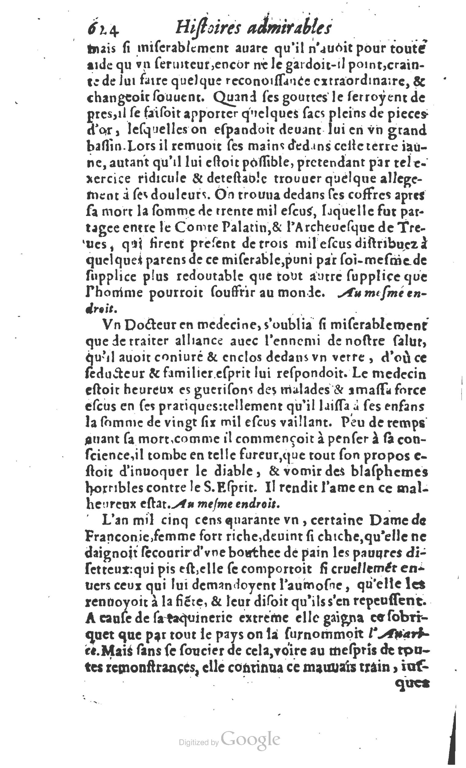 1610 - Paul Marceau - Trésor d’histoires admirables et mémorables - Princeton