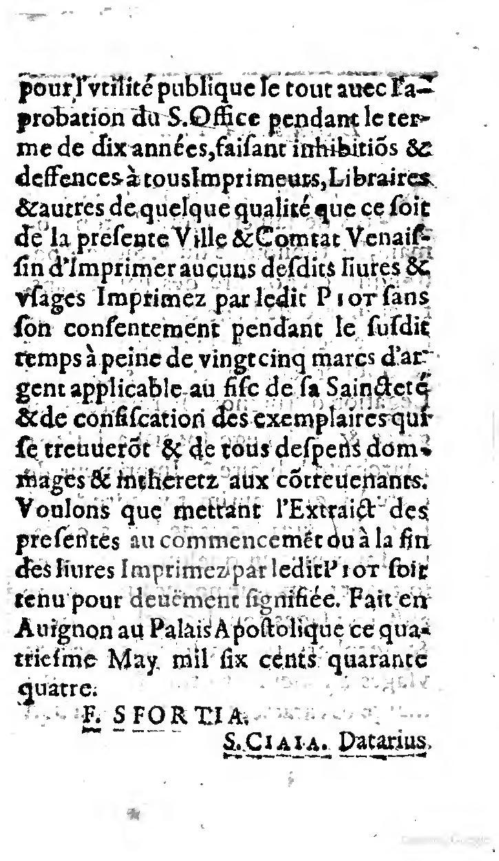 1646 - Jean Piot - Trésor inestimable de Saint-Joseph - BNC Rome