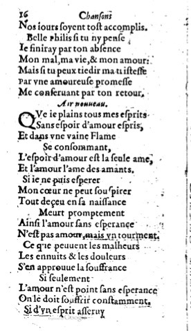 1623 - Jacques Cailloüé - Trésor ou recueil des chansons amoureuses - British Library