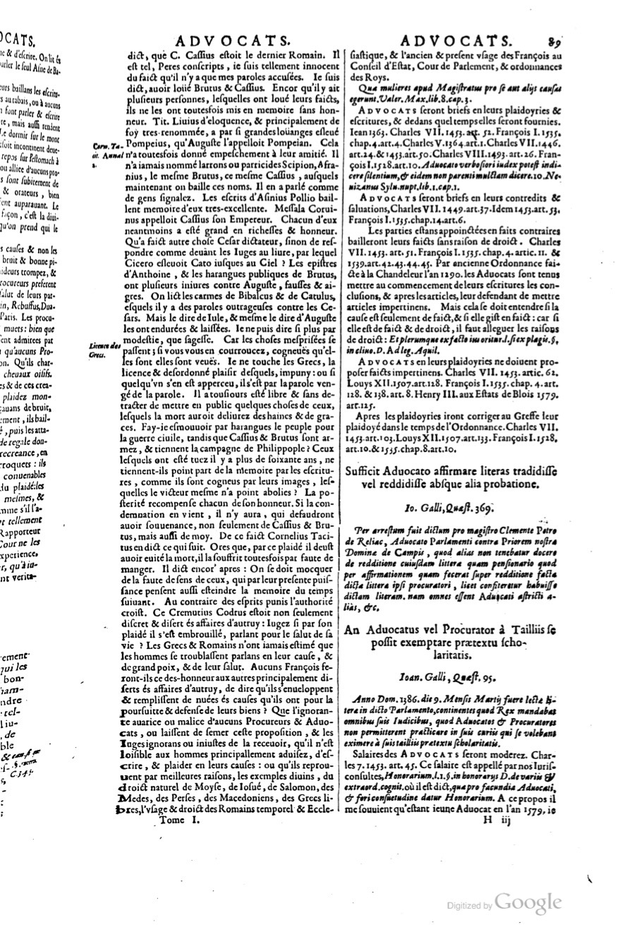 1629 - Veuve Nicolas Buon - Trésor du droit français (29620 T. 1) - BM Lyon