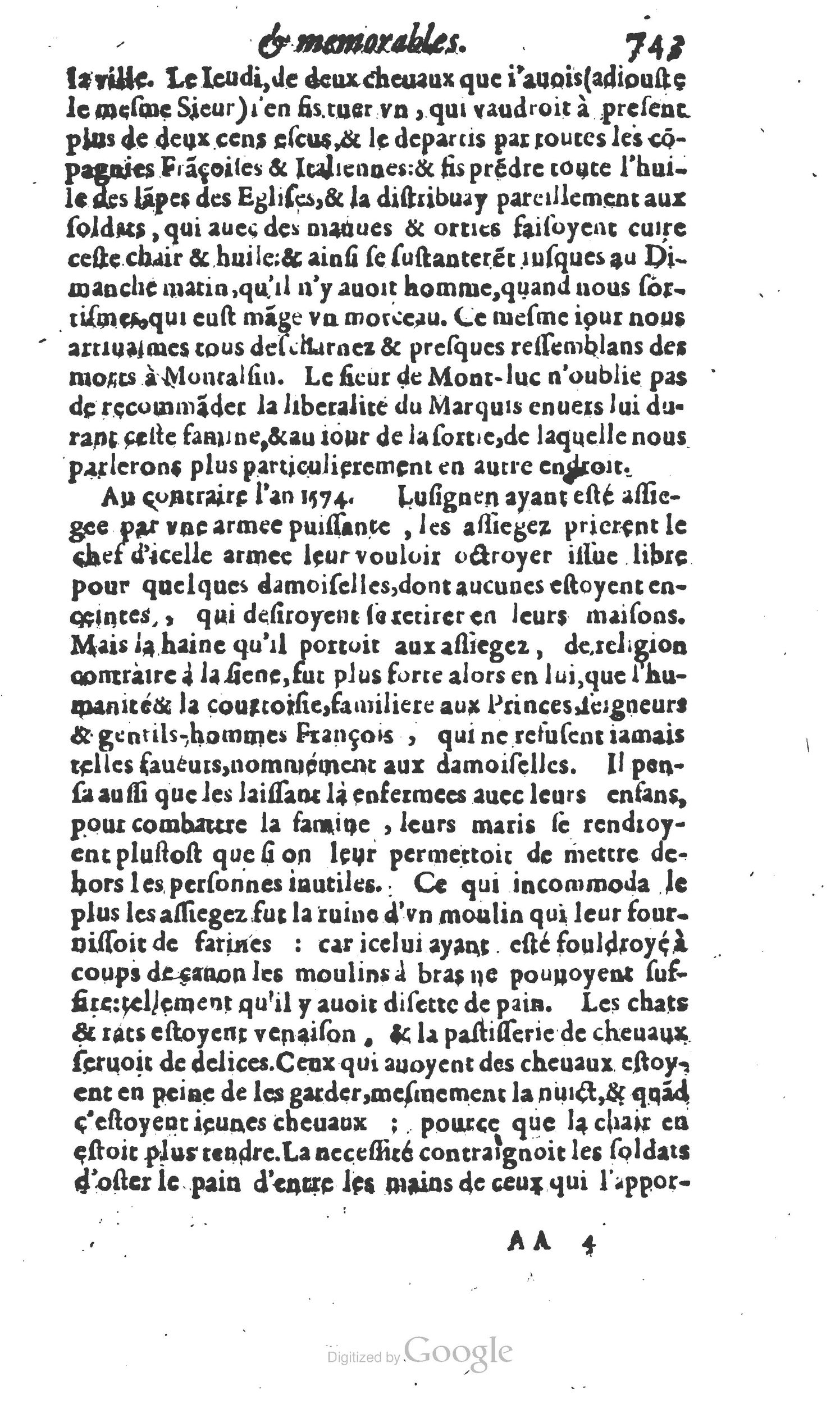 1610 - Paul Marceau - Trésor d’histoires admirables et mémorables - Princeton