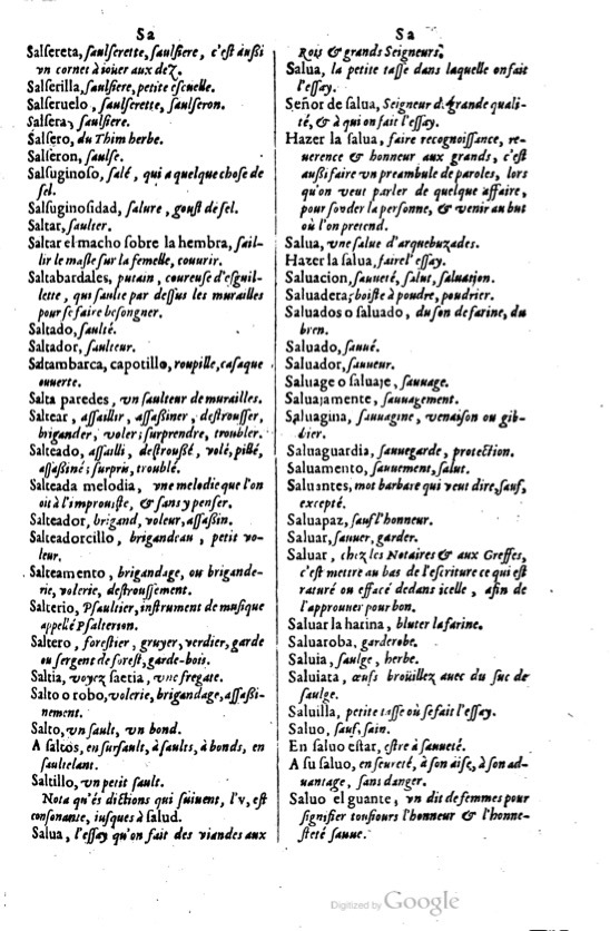 1621 - Adrian Tiffaine - Trésor des deux langues espagnole et française - BM Lyon