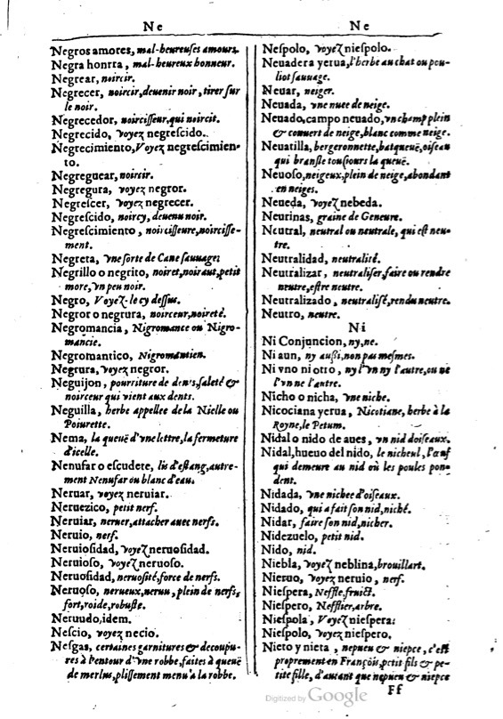 1616 - Veuve Marc Orry - Trésor des deux langues espagnole et française (Première et Seconde parties) - BM Lyon