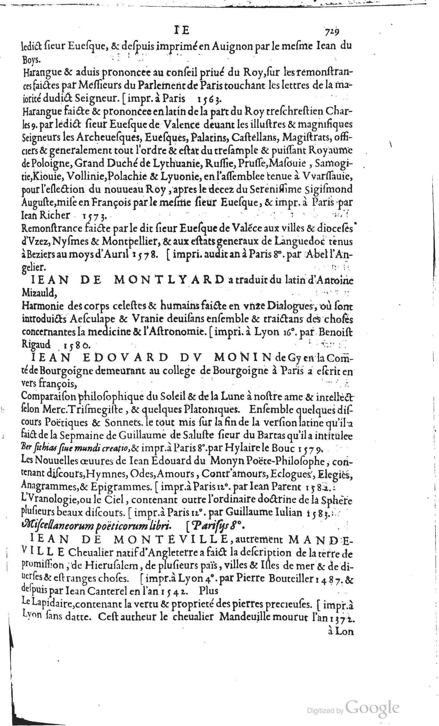 1585 - Barthélemy Honorat - Bibliothèques françaises - BSB Munich