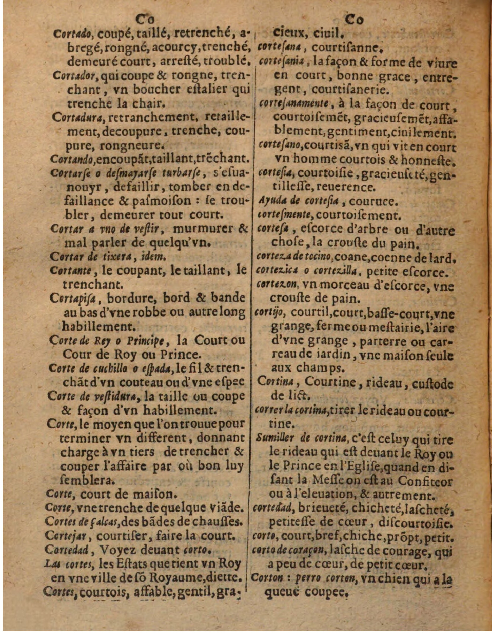 1625 - Hubert Antoine - Trésor des deux langues espagnole et française - Augsbourg
