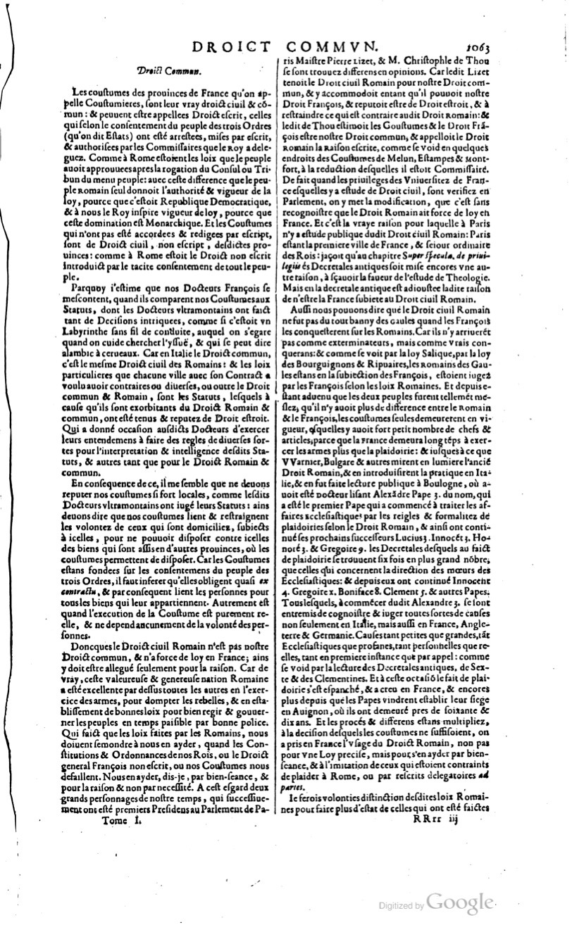 1629 - Veuve Nicolas Buon - Trésor du droit français (29620 T. 1) - BM Lyon