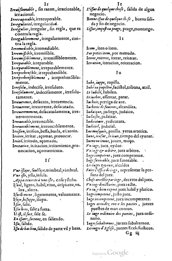 1621 - Adrian Tiffaine - Trésor des deux langues espagnole et française - BM Lyon