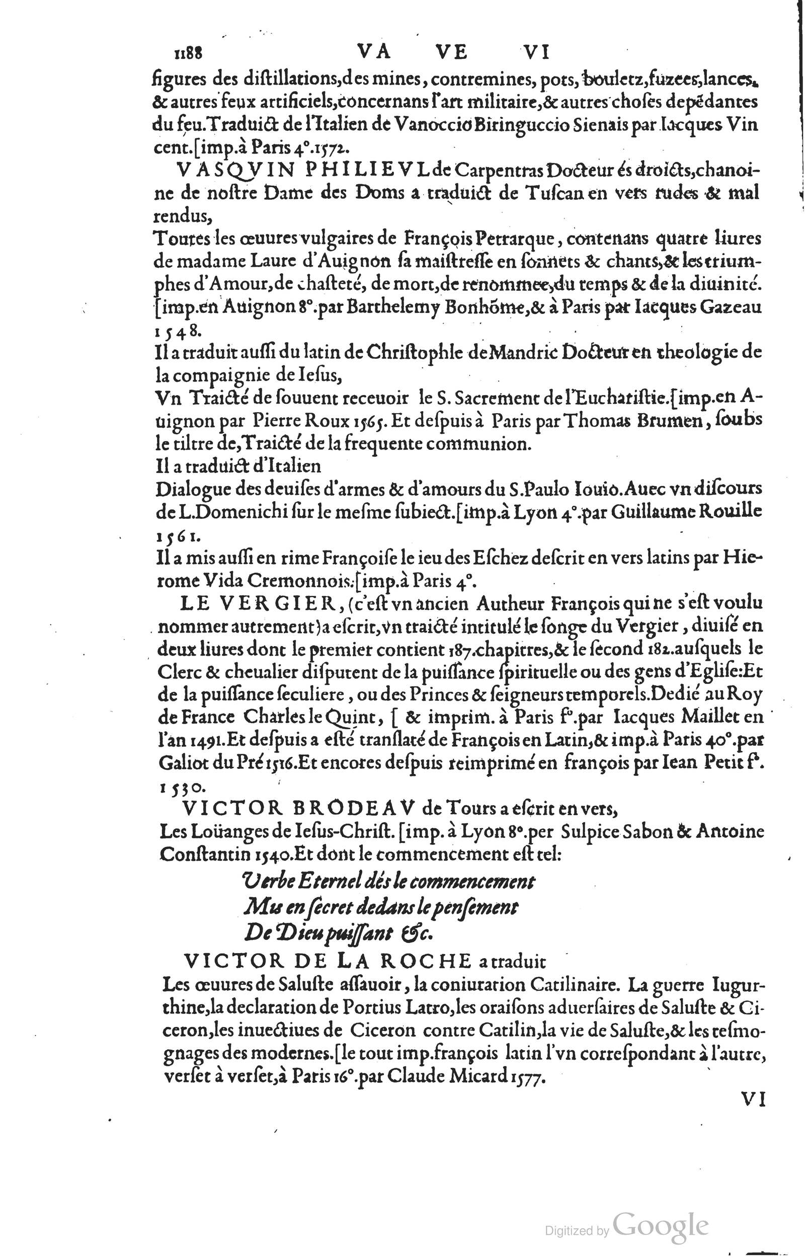 1585 - Barthélemy Honorat - Bibliothèques françaises - BSB Munich