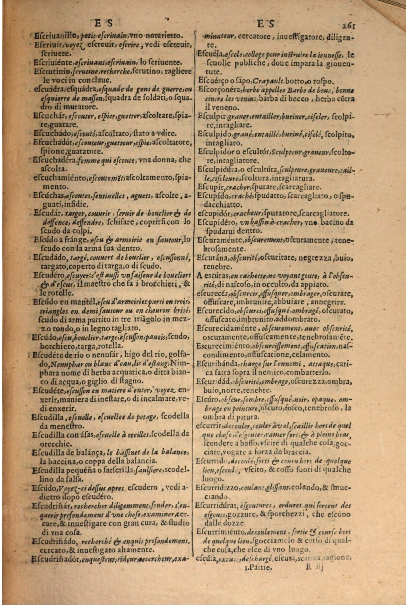 1606 - Samuel Crespin - Thresor des trois langues, francoise, italiene et espagnolle - BSB Munich