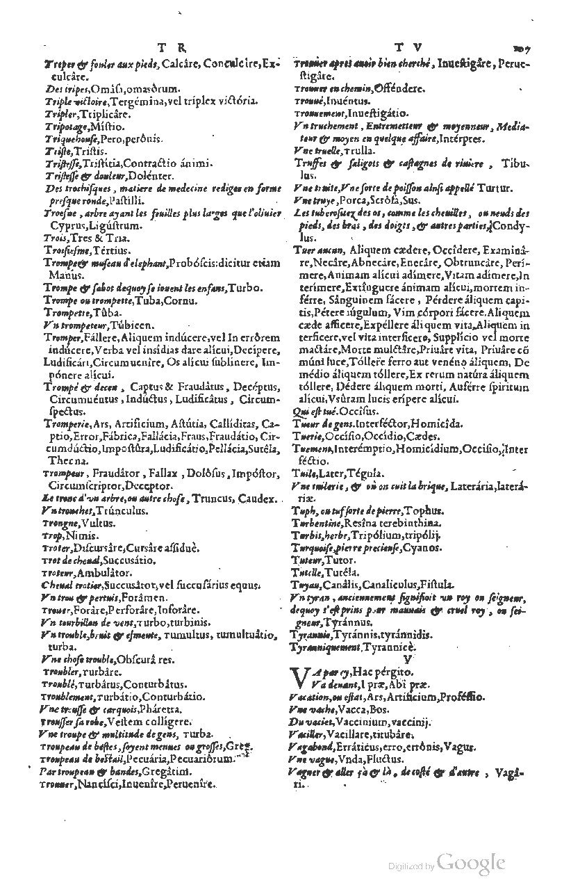 1585 - Simphorianum Beraud et Stephanum Michaëlem - Trésor des mots et traits français - Barcelone