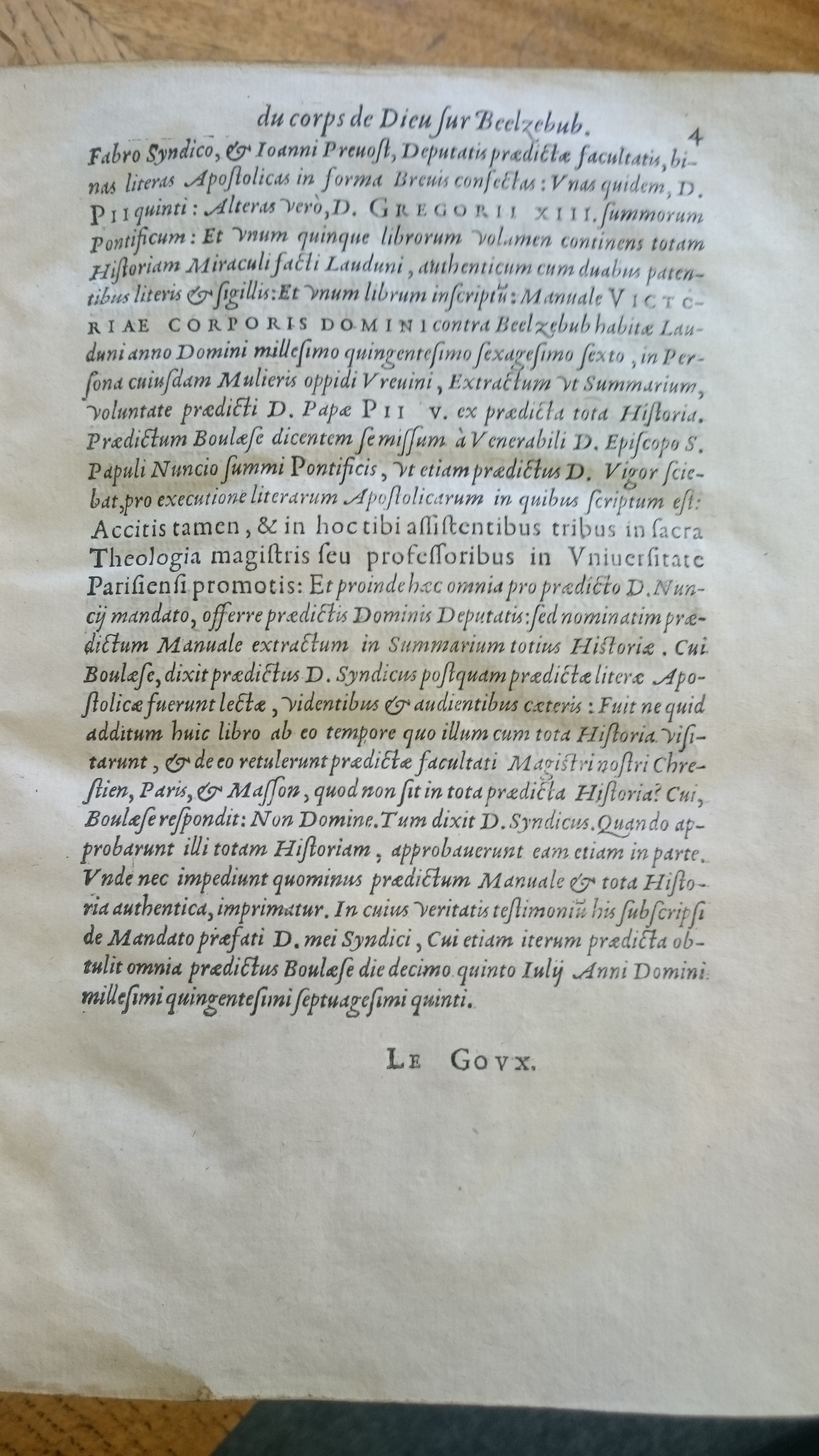 1578 - Nicolas Chesneau - Trésor et entière histoire de la triomphante victoire du corps de Dieu sur l’esprit malin - Douai Quincy